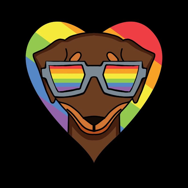 LGBT Dog Dachshund Rainbow
