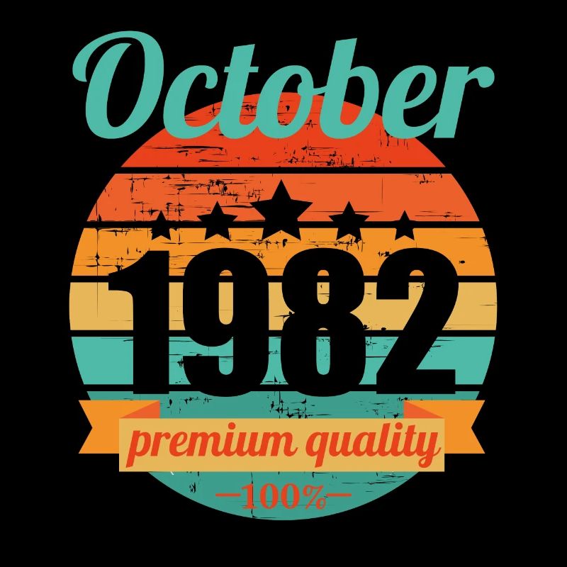 Né en octobre 1982 40 ans 40s 40e anniversaire