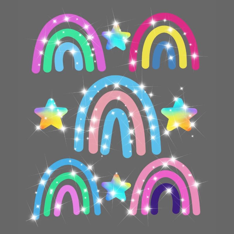 Glitzer Regenbogen Sterne Muster