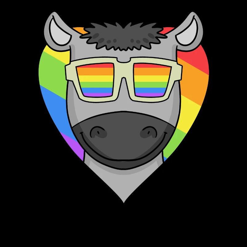 LGBT Tier Esel Regenbogen Herz