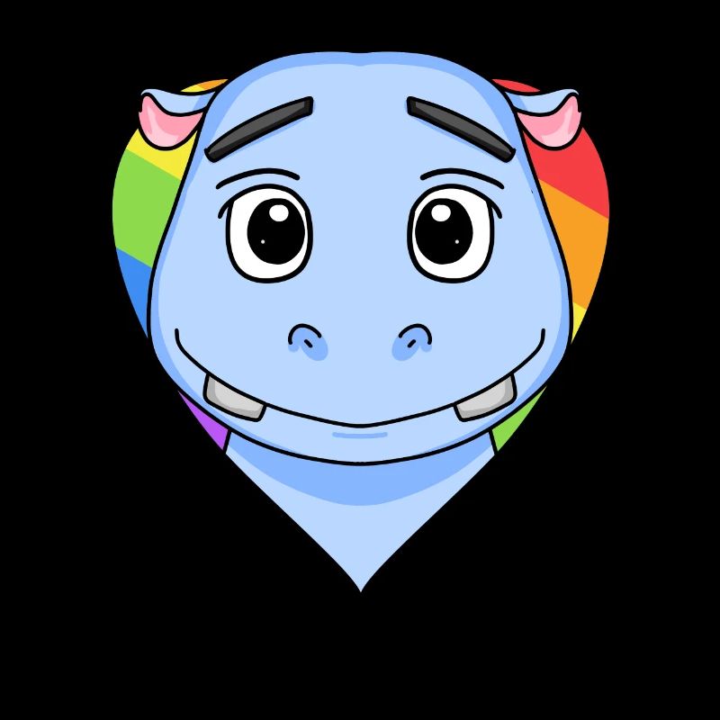 LGBT Tier Nilpferd Regenbogen Herz