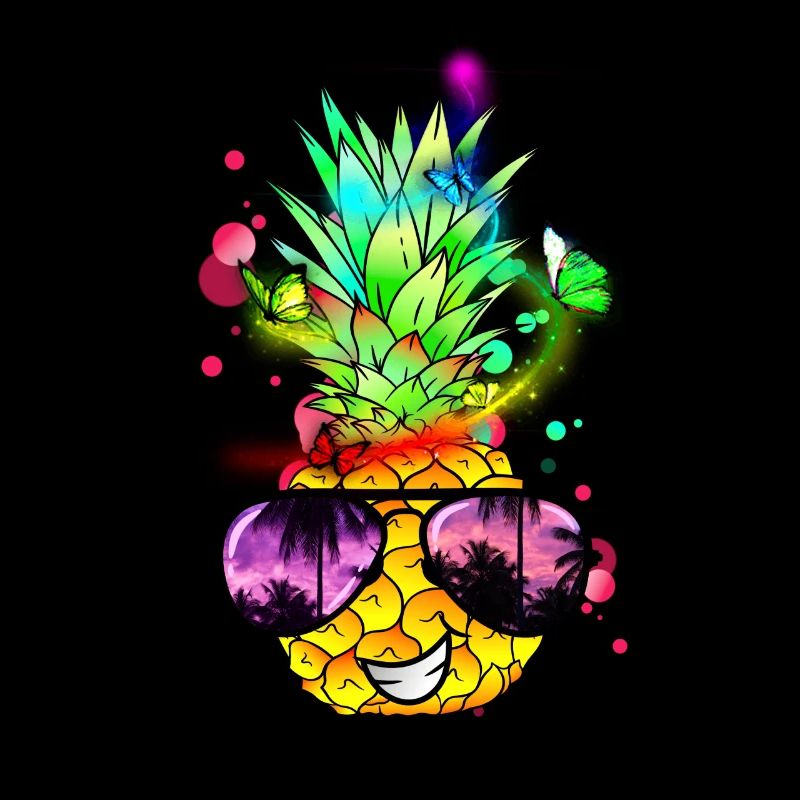 coole Ananas in bunten Farben
