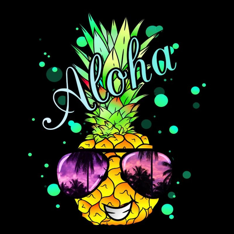 Aloha Ananas mit Farbspritzern