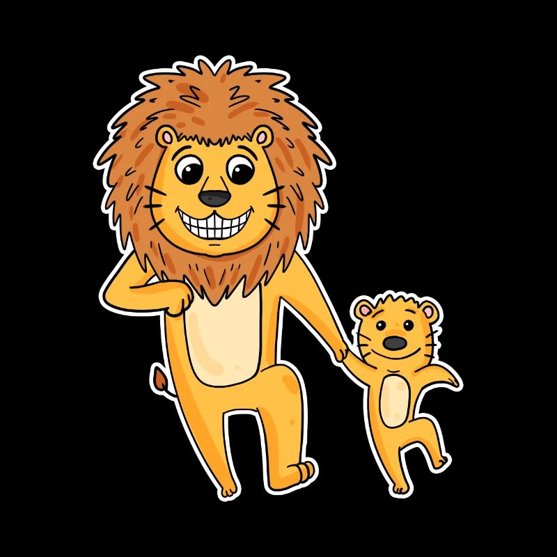 Lion avec bébé lion