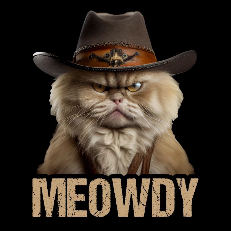 Meowdy Funny cat Meme for Cat Lovers