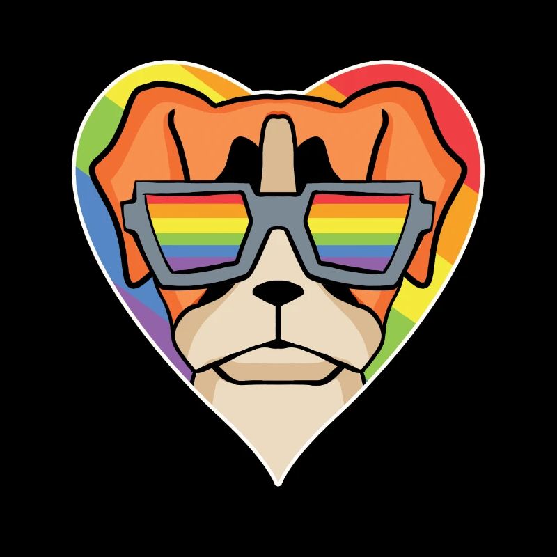 Regenbogen - Hund mit Brille - Deutscher Boxer