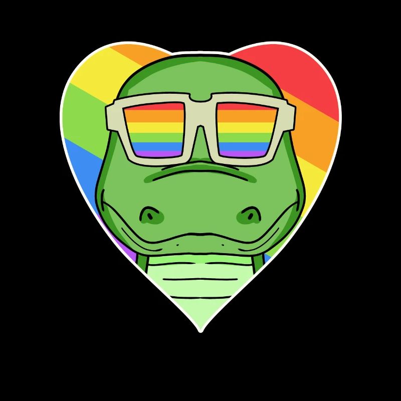 Regenbogen - Krokodil mit Brille
