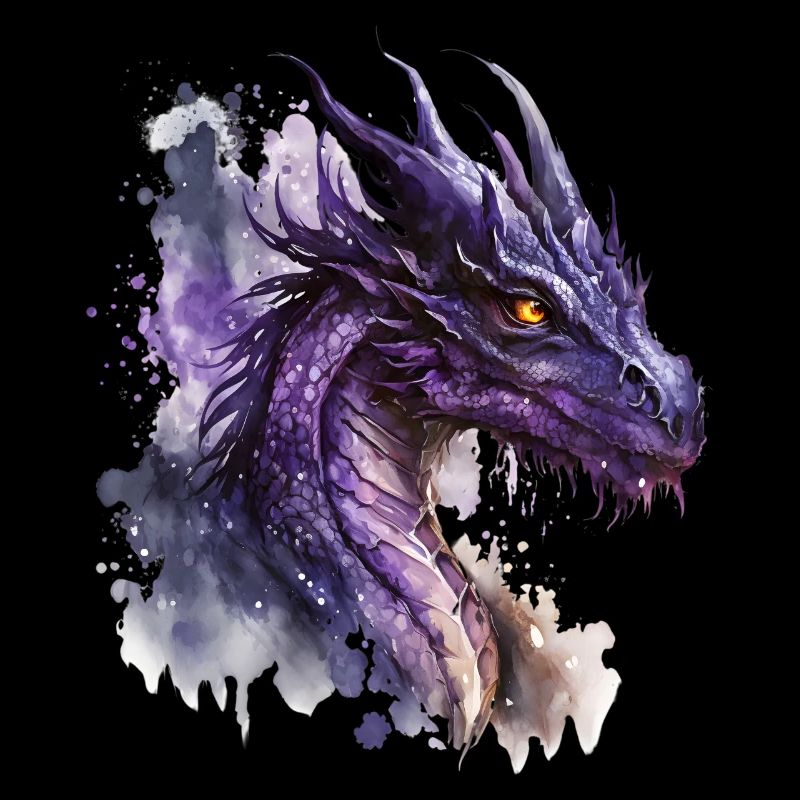 Aquarelle Violette Dragon