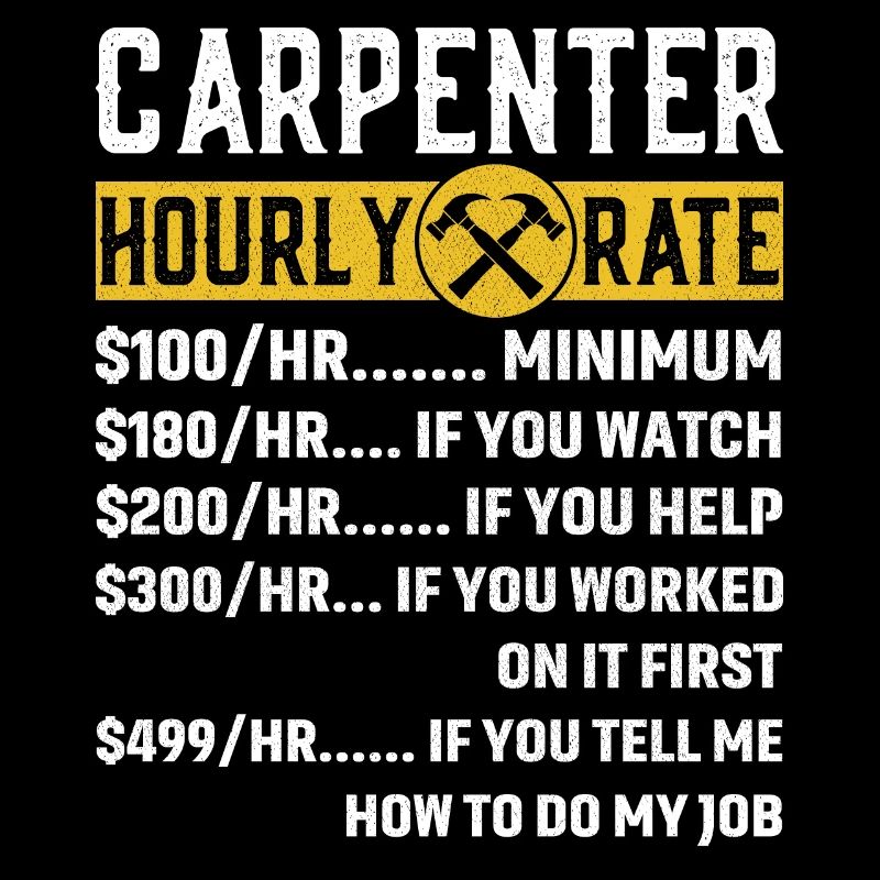 Vintage Carpenter Apparel Woodworking Hourly Rate