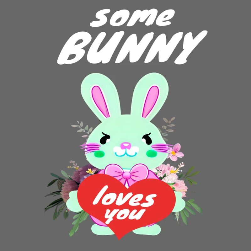 cute easter bunny in love