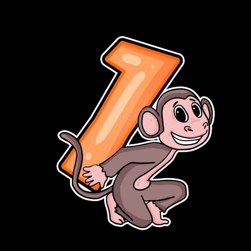 1 Geburtstag 1 Jahre alt mit Tier Motiv - Eins