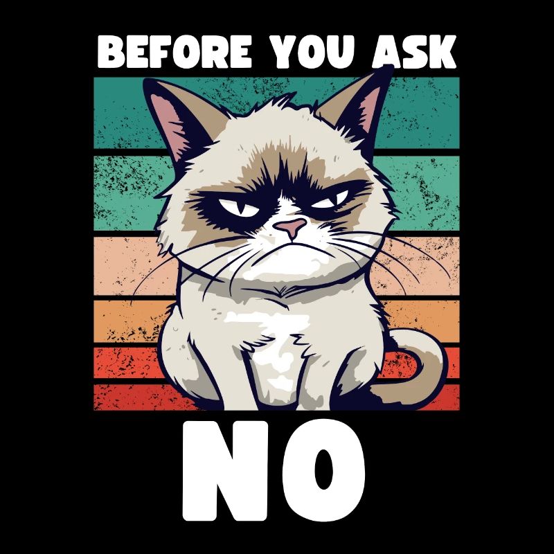 Grump Cat - Before You Ask No - Zynischer Spruch