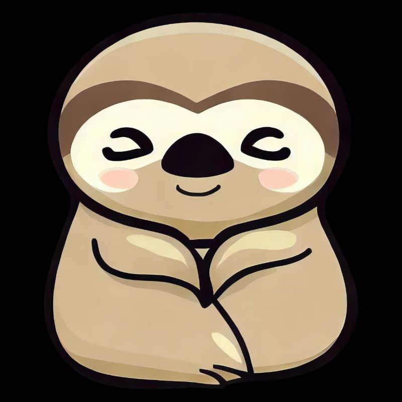 Cute sloth, minimalist animal design