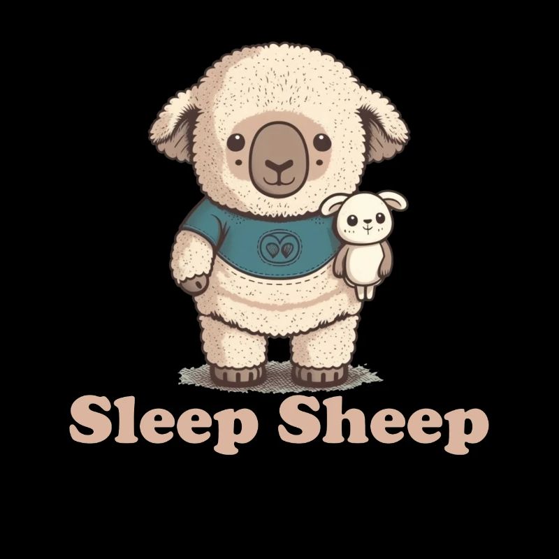 Mouton endormi avec peluche