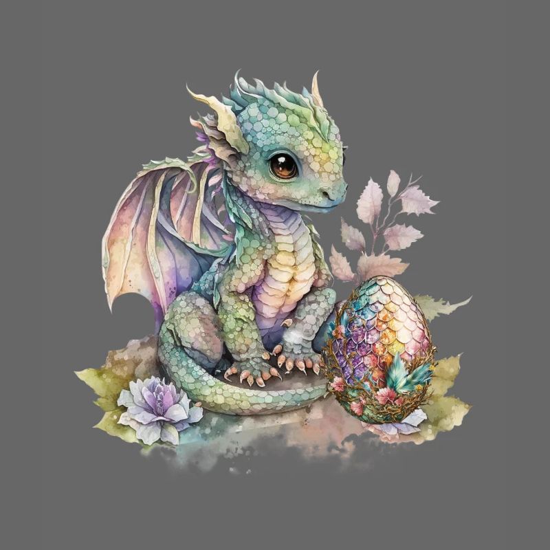 Fabuleux bébé dragon avec des fleurs
