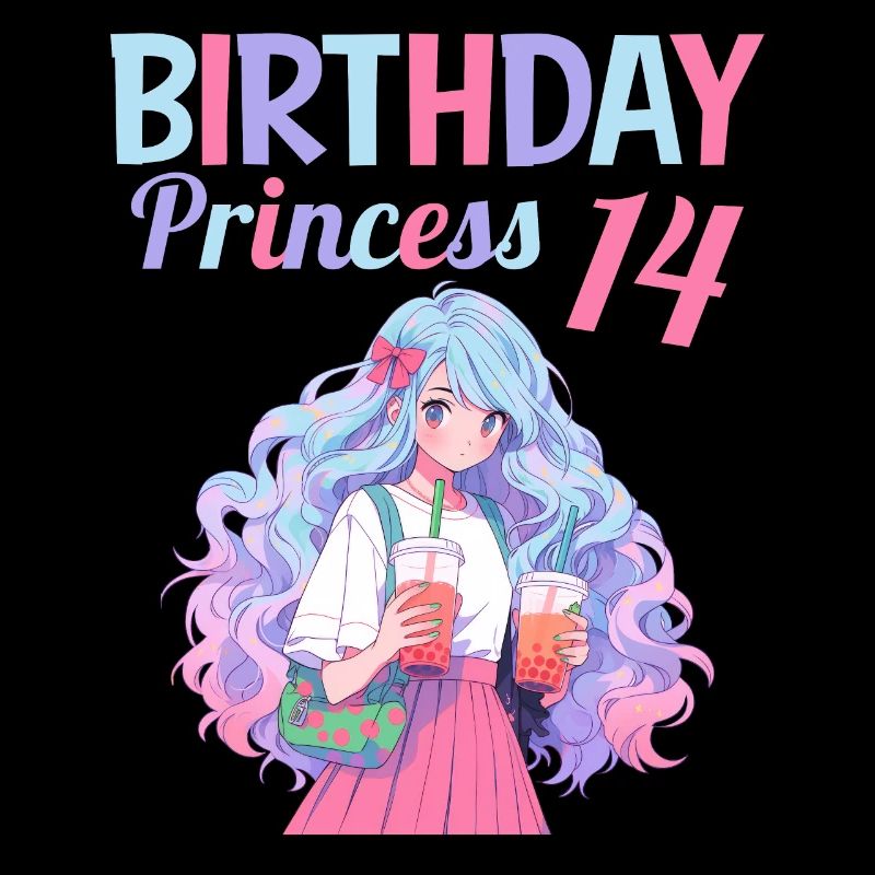 Anime Mandga Boba Bubble Tea 14th Birthday