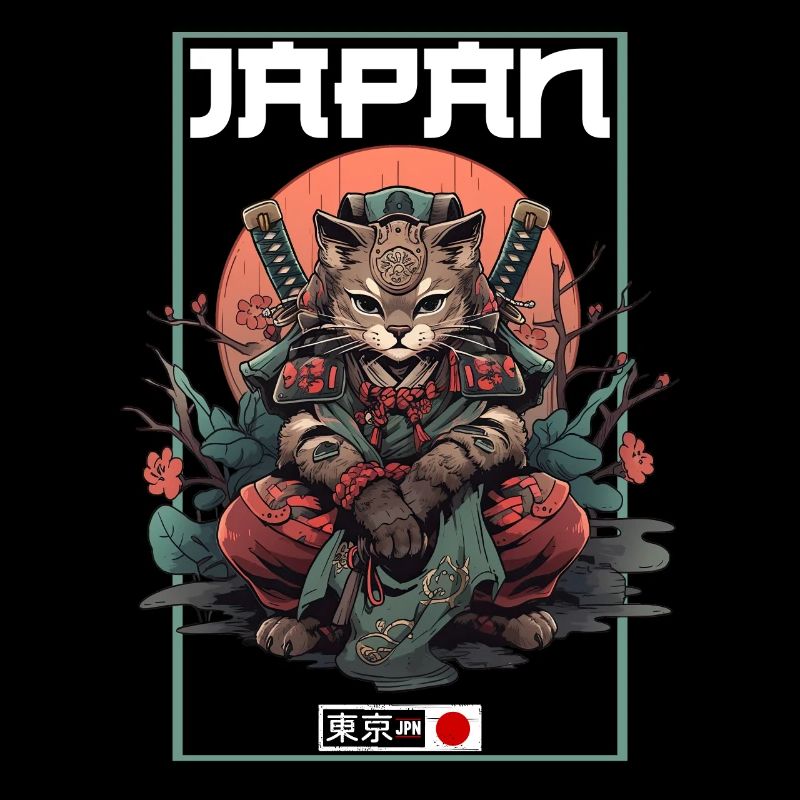 Asia Cat Japanese Samurai Samurai
