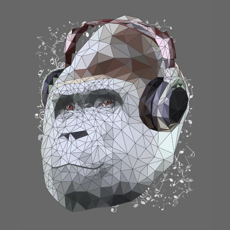 Gorille avec casque Low Poly Pop Art