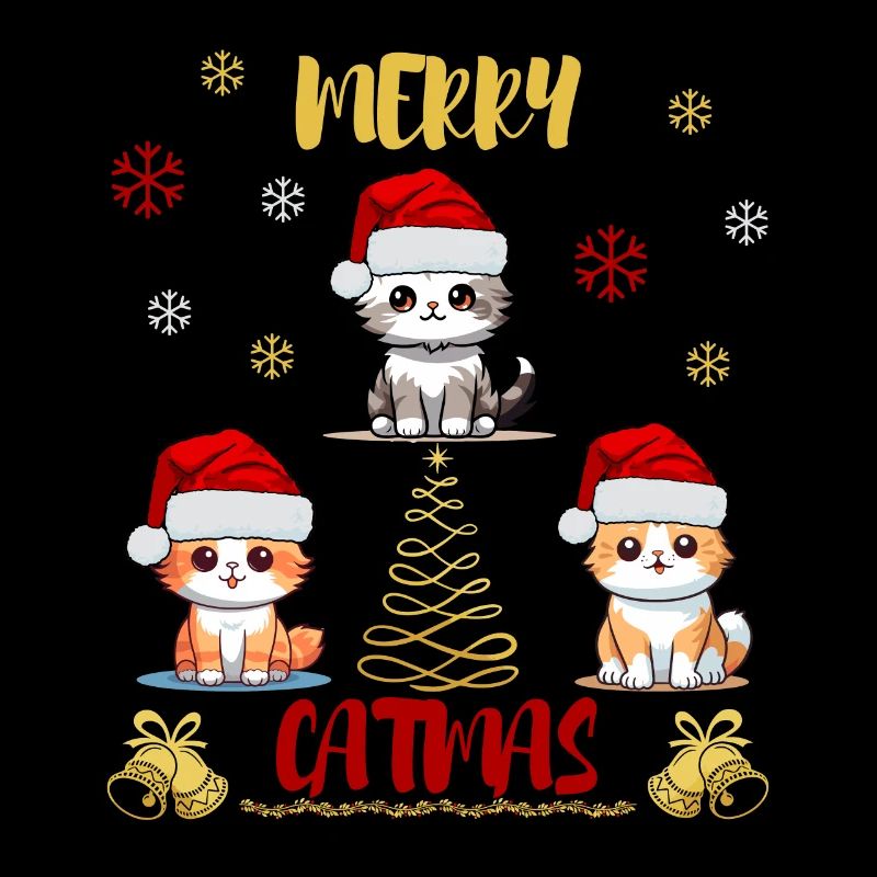 Merry Catmas Cat Lover Funny Cute