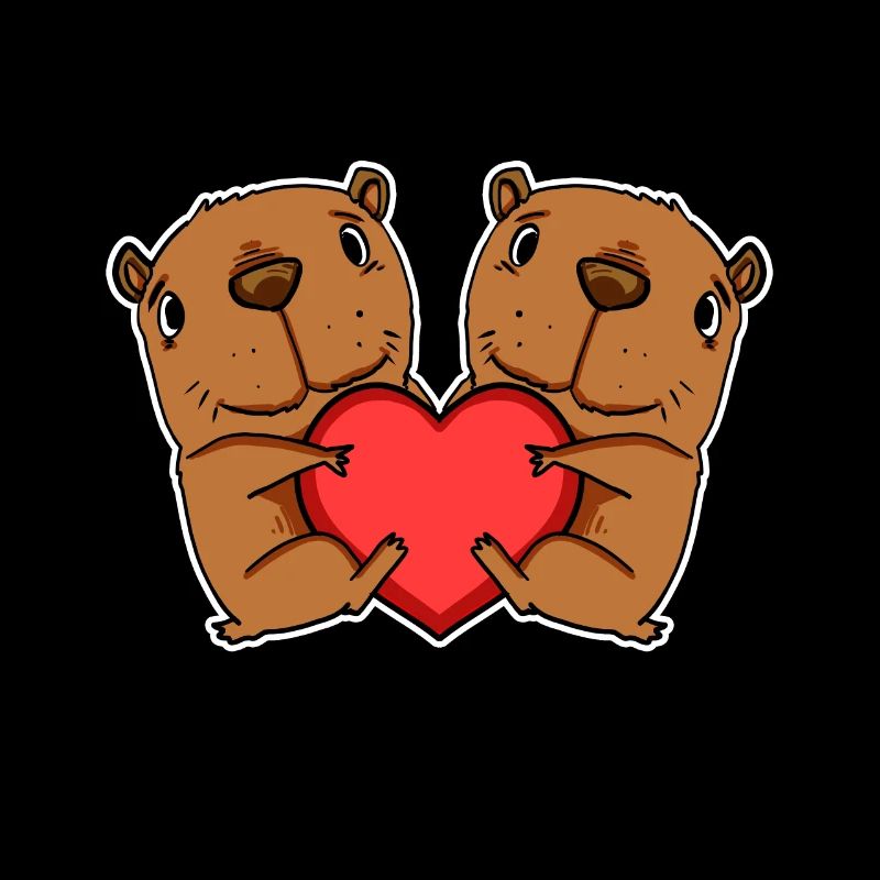 Capybara Capybara Coeur Amour