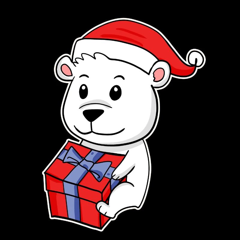 Polar bear with Christmas hat