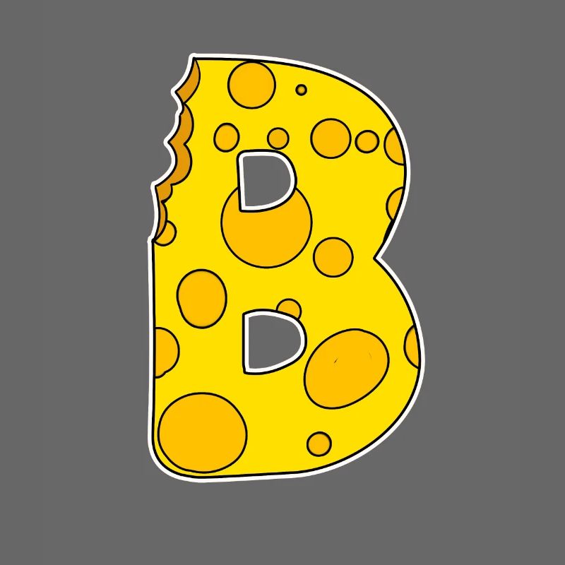 Lettre B - Lettre initiale B - Motif Fromage