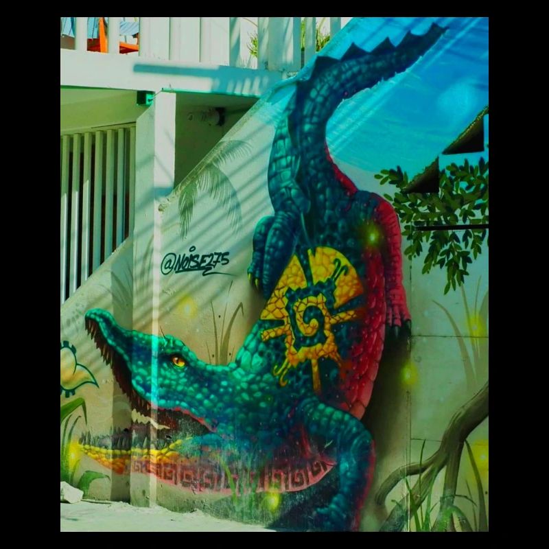 Peinture murale de crocodile, Mexico