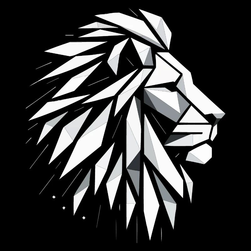 Tête de Lion Polygone Art