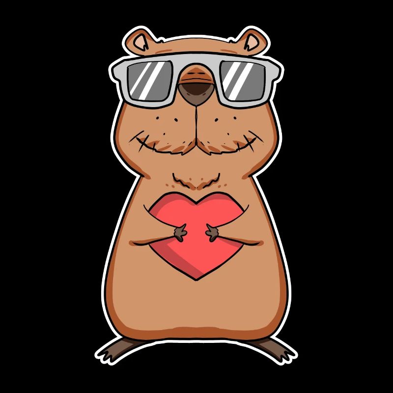 Capybara Cool Capybara Amour du cœur