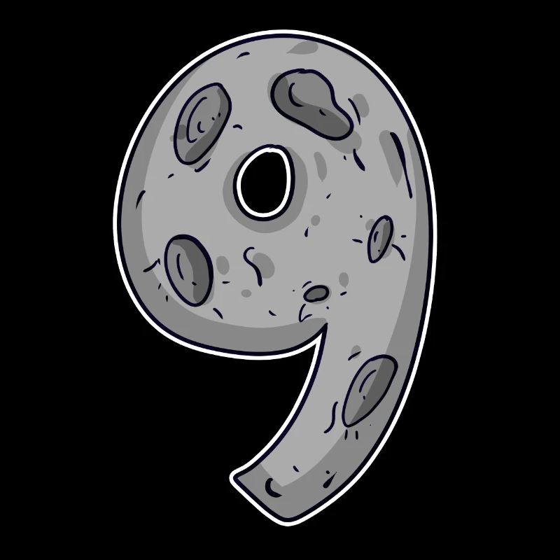 Neuf - 9 Motif de la lune