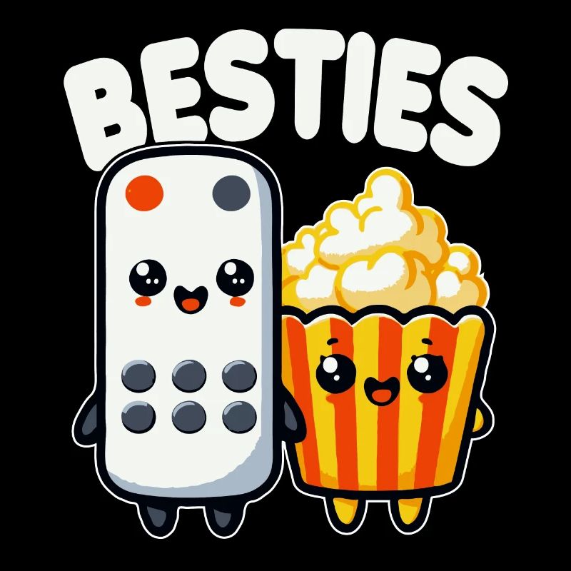 Popcorn Et Télécommande Besties Film Drôle