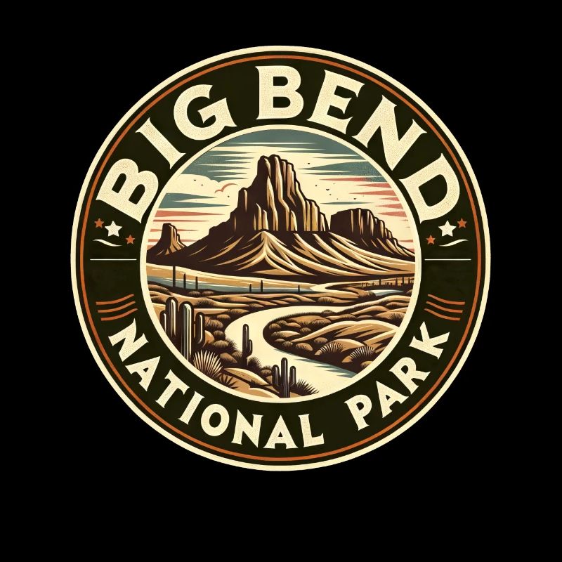 Parc national de Big Bend Vintage Round Mountains