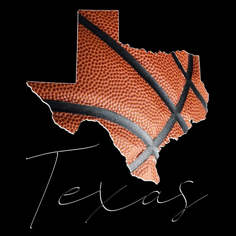Real Basketball in Texas State Map TX