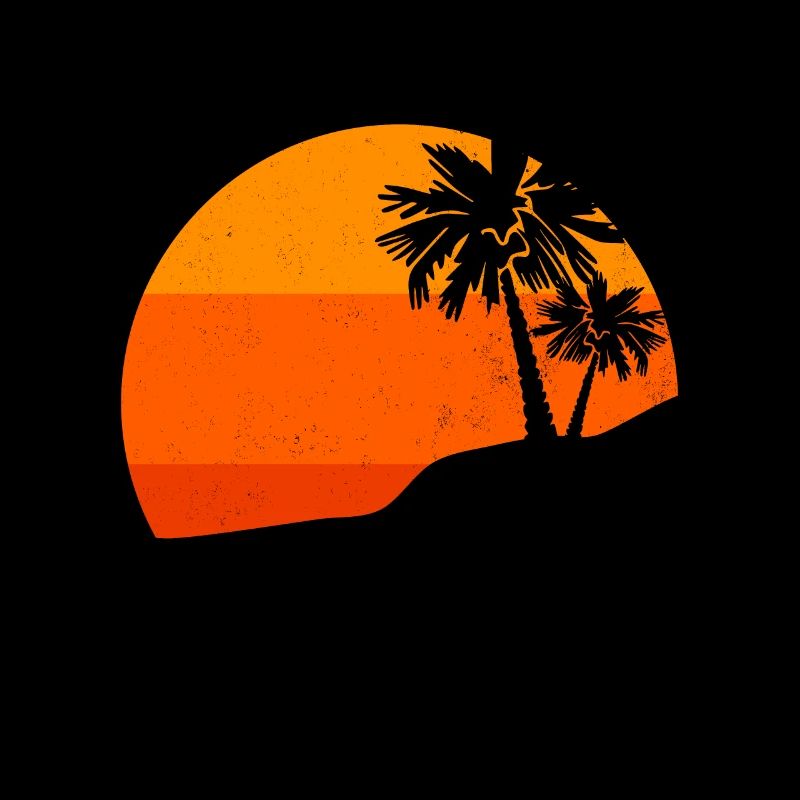 Sunset Palm Trees Retro Tropical Vibes