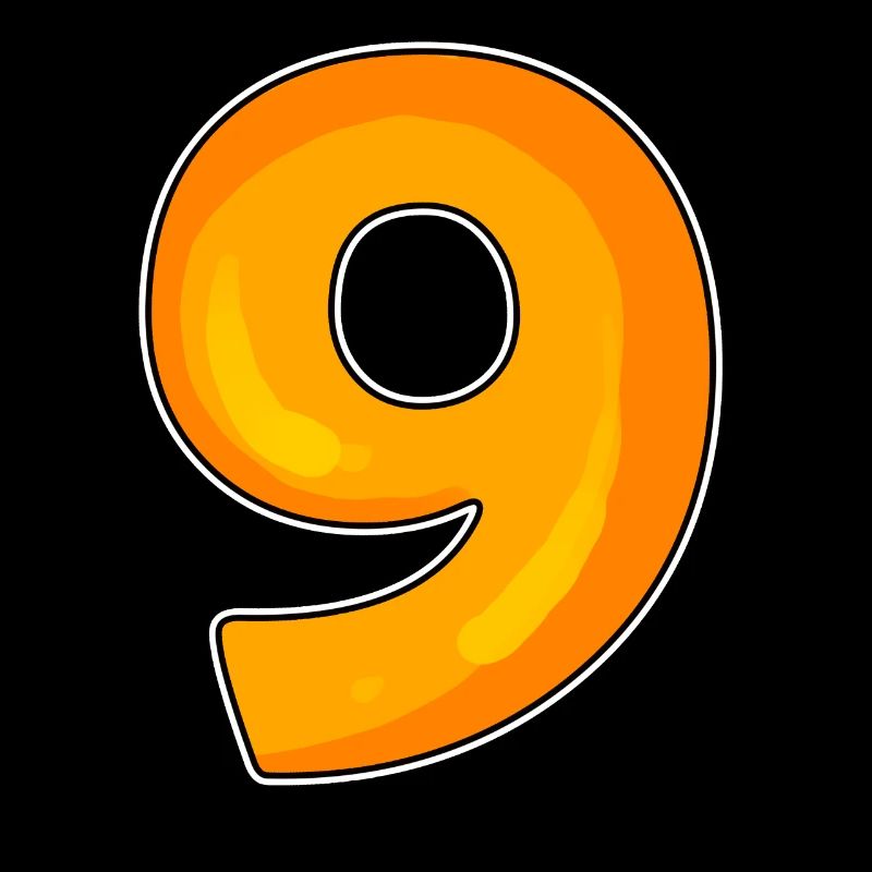 Number 9 - Nine - 9 Motif