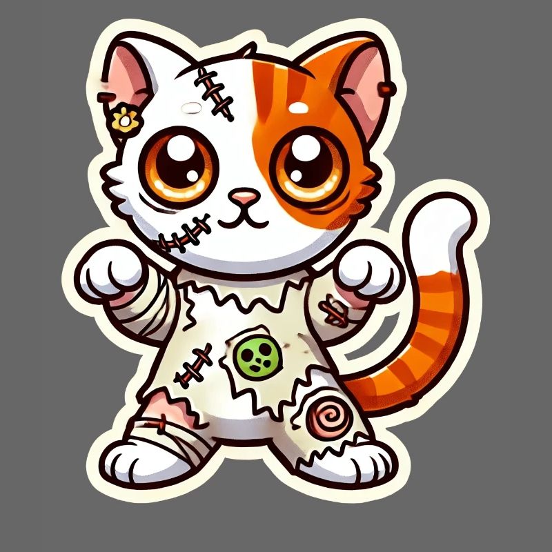 Süßes Zombie Katze Halloween Kostüm Süßes oder Saures!