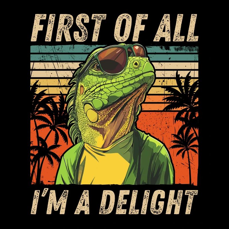 Retro Iguana Sunset Lustiges Sarkastisches Design