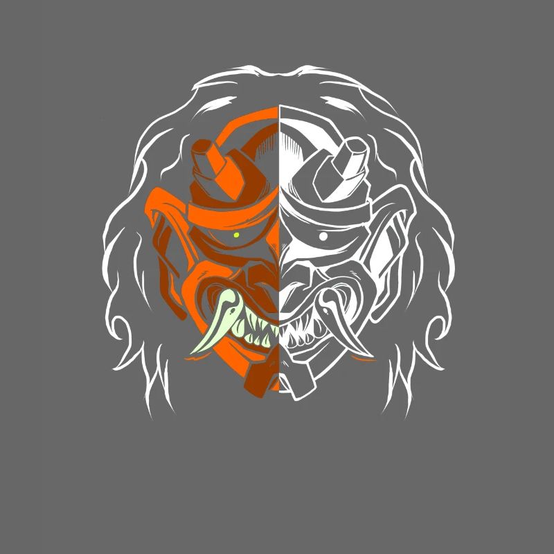 Dual Oni Dämon Maske Ninja Samurai