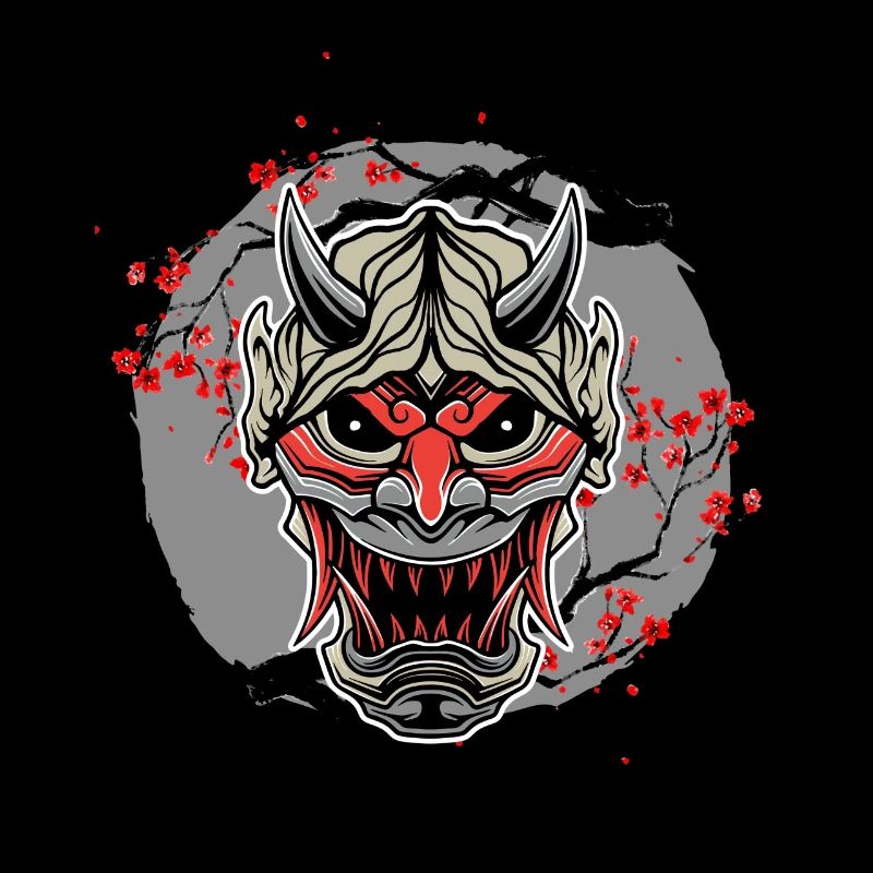 Kanji Japan Oni Dämon Maske Ninja Samurai