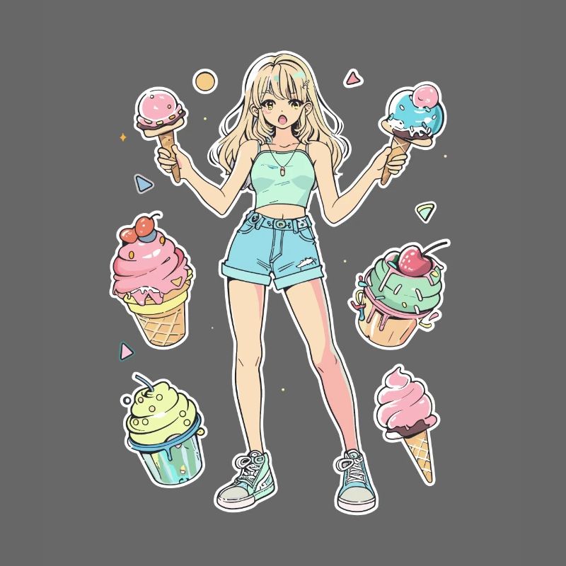 Fille de crème glacée