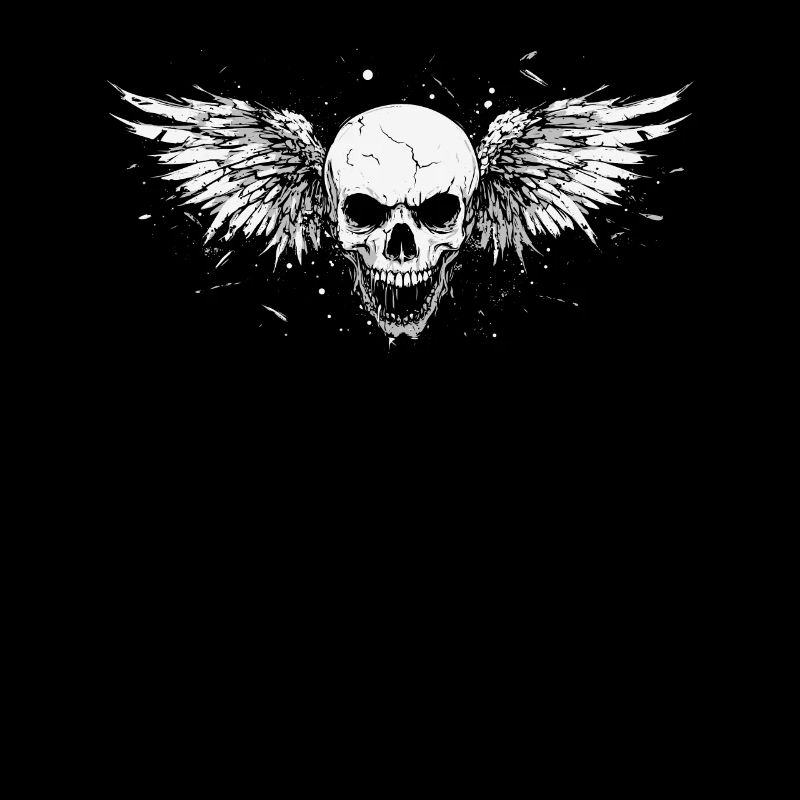 Crâne avec des ailes pour motards – Dark Style