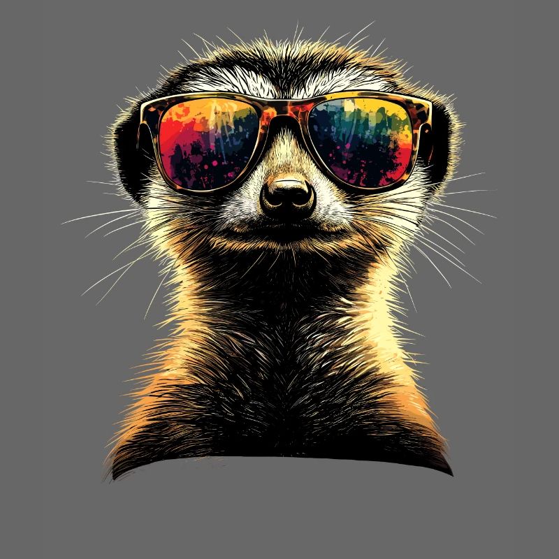 Erdmännchen Sonnenbrille Bunt Süßes Erdmännchen