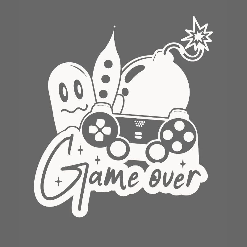 Gaming Zocker Game Over Controller Geist Bombe