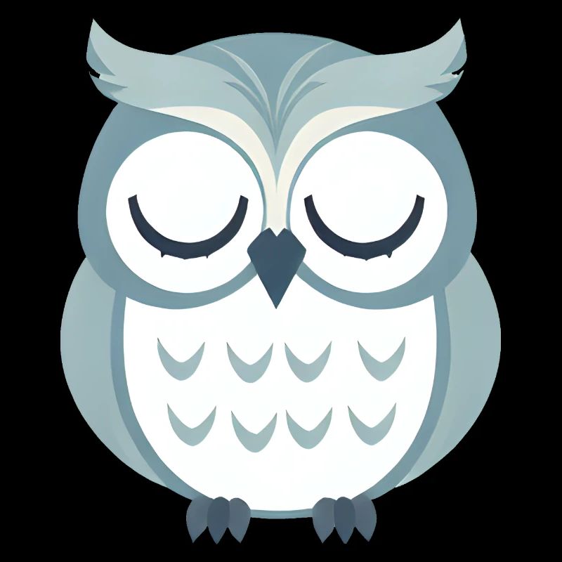 Verschlafene graue Eule sitzt auf Ast