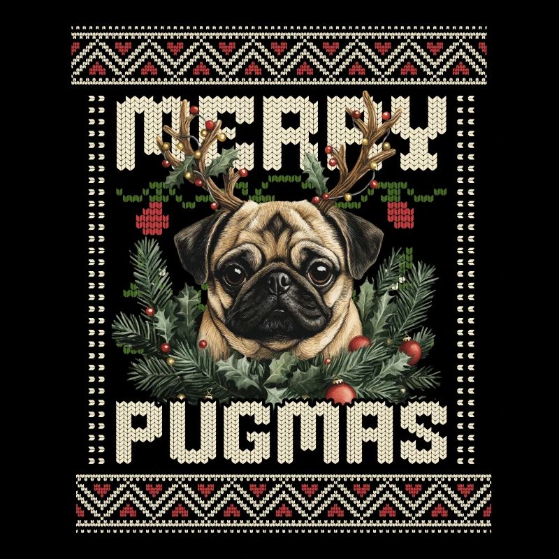 Merry Pugmas Carlin Ugly Noël Design