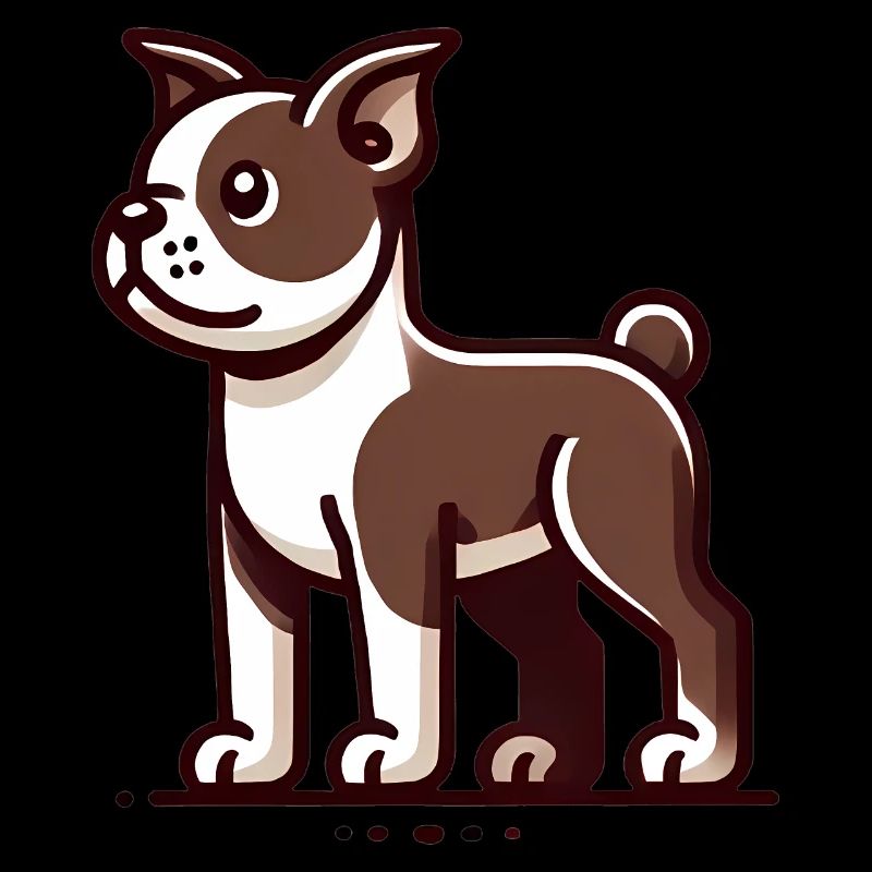 Cartoon Boston Terrier Graphic