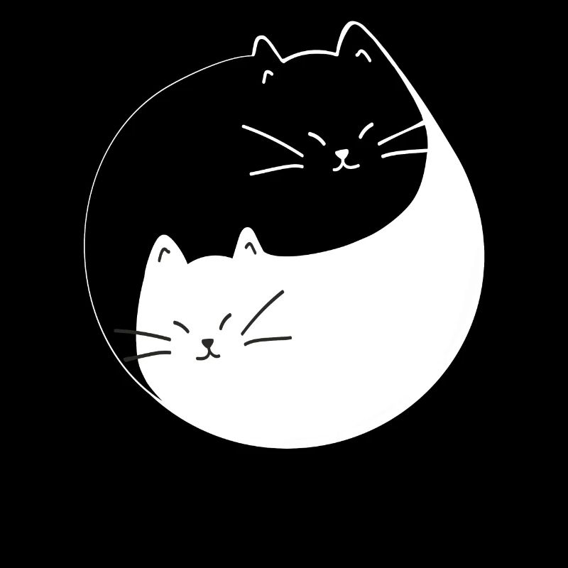 Schwarz-weiße Katzen Design Chats Noir et Blanc