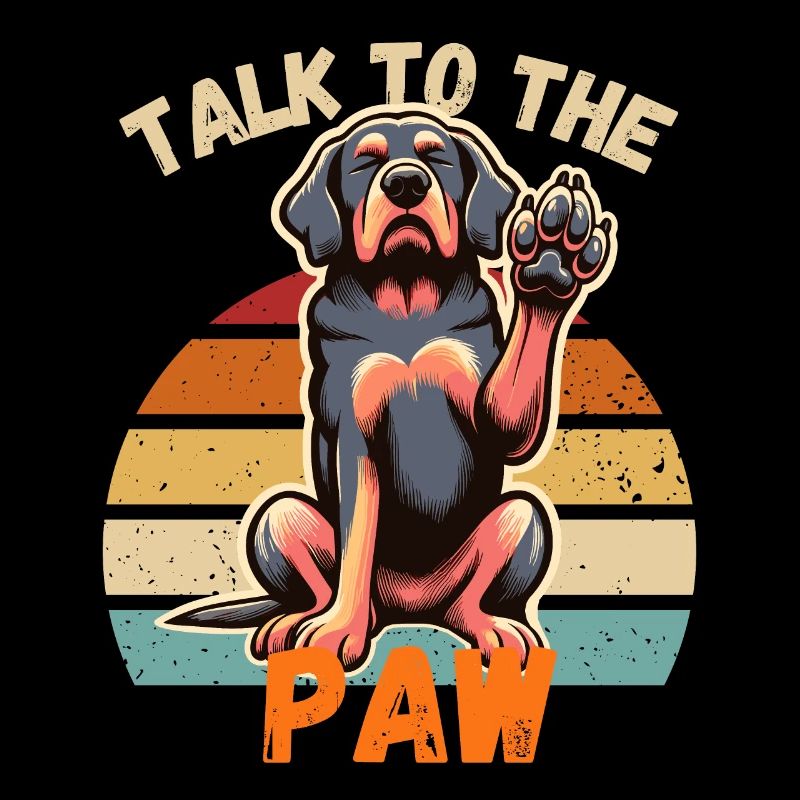 Chiens Rottweiler Patte Rétro Propriétaire de chien Drôle