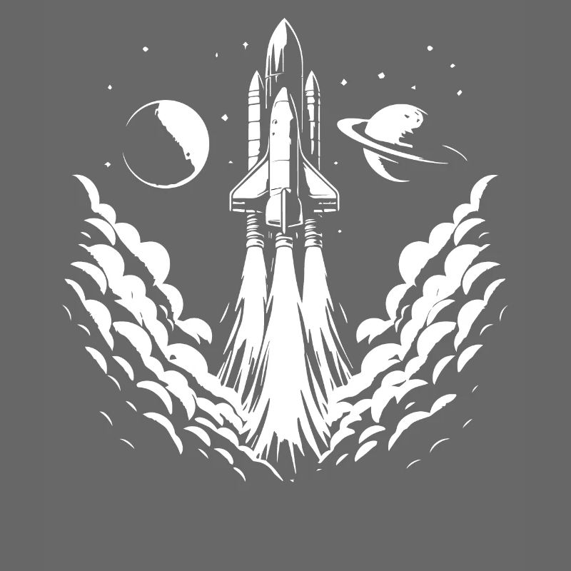 launching rocket, pixel art, outer space