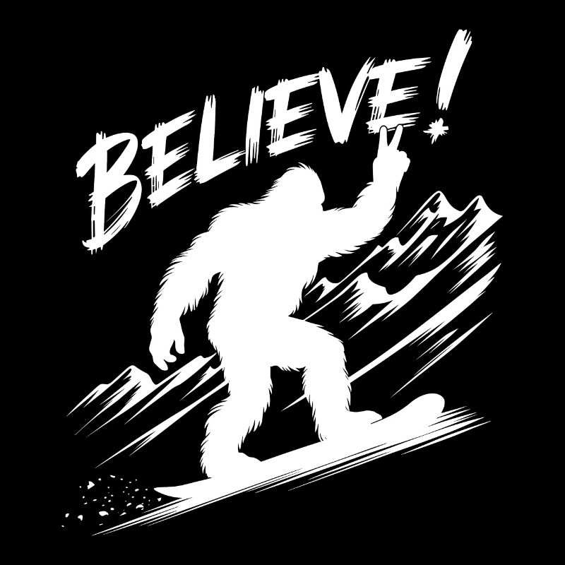 Sasquatch Bigfoot Snowboard Snowboarder
